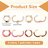 4 Pairs 4 Colors Alloy Enamel Huggie Hoop Earrings for Women EJEW-HY0001-23B-2