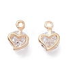 Alloy Clear Cubic Zirconia Charms ZIRC-A022-10G-1