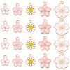 100Pcs 5 Styles Alloy Enamel Pendants ENAM-BM0001-06-7