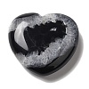 Natural Dyed & Heated Dyed & Heated Black Agate Love Heart Ornaments DJEW-Z007-01A-1