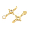 Brass Micro Pave Clear Cubic Zirconia Pendants CU-CBAA571-14G-2