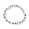 3Pcs 3 Colors Synthetic Turquoise & Glass Seed Beads Bracelets BJEW-JB12170-3