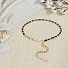 1Pc Black PU Leather & Alloy Twisted Waist Body Chains for Woman DIY-CL0001-10-5