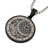 Retro Mandala 201 Stainless Steel Box Chain Constellation Pendant Necklaces for Women Men LS-NJEW-M223-01D-2