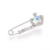 Platinum Plated Alloy Brooches JEWB-WH0003-03P-1
