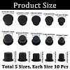 50Pcs 5 Styles Silicone Hole Plugs AJEW-GF0011-62B-2