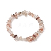 Natural Black Gold Rutilated Quartz Chip Beaded Stretch Bracelets for Children BJEW-JB11891-2