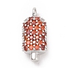 Rack Plating Brass Micro Pave Dark Orange Cubic Zirconia Pendants ZIRC-C039-06P-1