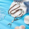 Natural Red Jasper & Synthetic Non-Magnetic Hematite & Dyed Synthetic Turquoise Sea Turtle Pendant Necklaces NJEW-JN05021-2