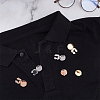 6 Pairs 3 Colors Brass Cufflink Settings FIND-FH0010-31-4