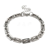 304 Stainless Steel Rectangle Link Chains Bracelets for Men & Women BJEW-D042-36P-4