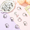 16Pcs 304 Stainless Steel Cuff Rings Components STAS-BBC0008-16-5