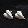 304 Stainless Steel Plastic Imitation Pearl Stud Earrings EJEW-R030-01G-04-3