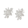 Flower Brass Stud Earring Findings KK-F921-04P-1