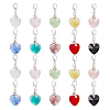 SUNNYCLUE Heart Glass Pendants with Silver Color Plated Brass Lobster Claw Clasps HJEW-SC0001-26-1