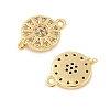 Brass Micro Pave Cubic Zirconia Connector Charms KK-U056-05G-2