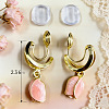 Brass Enamel Clip-on Earrings for Women WG05889-01-4