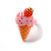 Cartoon Sweetmeats Resin Open Cuff Ring for Kids X-RJEW-K239-21-2