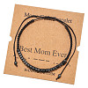 Mother's Day Synthetic Non-magnetic Hematite & Wood Beads Morse Code Bracelets WGB6EC0-08-1