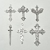 6Pcs 6 Styles Tibetan Style Alloy Cross Pendants FIND-FS0002-57-7