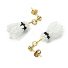 Handmade Glass Seed Beads & 304 Stainless Steel Dangle Stud Earrings EJEW-MZ00358-4