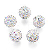 Polymer Clay Pave Rhinestone Beads RB-Q197-12mm-01A-1