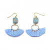 Nylon Tassels Dangle Earrings EJEW-S202-005B-2