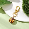 Basketball Glass Seed Beaded Pendant Decorations HJEW-MZ00164-4