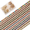 Craftdady 12M 12 Colors Unplated Brass Rhinestone Strass Chains CHC-CD0001-02-1