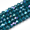 Opaque Solid Color Electroplate Glass Beads Strands LS-EGLA-A039-P2mm-L18-1