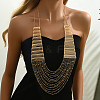 Elegant Brass Geometric Tassel Multi Layered Bib Necklaces for Women's Party Outfit GR3254-2