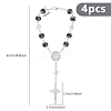 4Pcs Cross with Jesus Alloy Charm Bracelets BJEW-DC0001-09-2