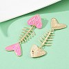 Alloy Enamel Dangle Stud Earrings EJEW-Z140-01G-2