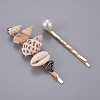 Iron Hair Clip and Stud Earrings Jewelry Sets SJEW-E331-01-4