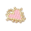 Handmade MIYUKI Glass Seed Beaded Heart Pendants PALLOY-MZ01067-03-3