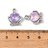 UV Plating Alloy Glass Pendants FIND-K032-07P-3