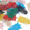 40Pcs 10 Colors Spray Painted 430 & 201 Stainless Steel Filigree Pendants STAS-TA0001-98-3