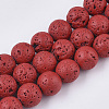 Spray Painted Natural Lava Rock Beads Strands X-G-N0324-C-05-1