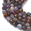 Natural Red Corundum/Ruby and Sapphire Beads Strands G-L651-C01-4mm-4