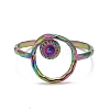Rainbow Color Ion Plating(IP) 304 Stainless Steel Open Cuff Rings RJEW-A005-08-2