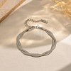 304 Stainless Steel 2-Strand Twisted Flat Snake Chain Bracelets MC1160-3
