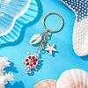 Tortoise Glass Seed Beaded Keychain KEYC-MZ00023-04-2