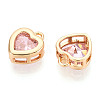 Brass Micro Pave Cubic Zirconia Charms KK-N275-13B-G-2