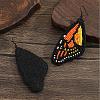 Bohemian Style Green Butterfly Wing Glass Bead Handmade Dangle Earrings FV2215-8