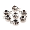 Coffee Cup Tibetan Style Alloy Pendants TIBEP-A13415-AS-RS-1