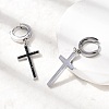 Cross 304 Stainless Steel Polymer Clay Rhinestones Hoop Earrings EJEW-G453-11P-01-3