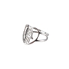 Stainless Steel Heart with Hamsa Hand Finger Ring CHAK-PW0001-001A-02-1