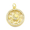 Rack Plating Brass Micro Pave Cubic Zirconia Pendants KK-D359-18G-1