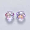 Two Tone Transparent Spray Painted Glass Beads GLAA-S190-005B-02-2