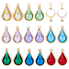 16Pcs 8 Colors Glass Gourd Pendants KK-PH0013-31-1
